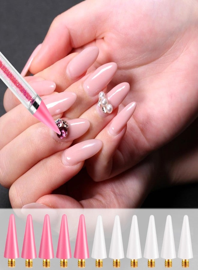 DOPENSPI 18PCS Wax Replacement Head Tips, Nail Rhinestones Picker Replacement Waxs Tips for Rhinestone Tool Rhinestone Picker Head for Nail Dotting(Mix) - Image 2